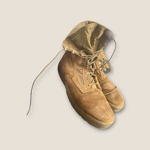 Belleville Men's 12R Desert Tan Military Combat Boots Lace-Up Suede & Canvas USA